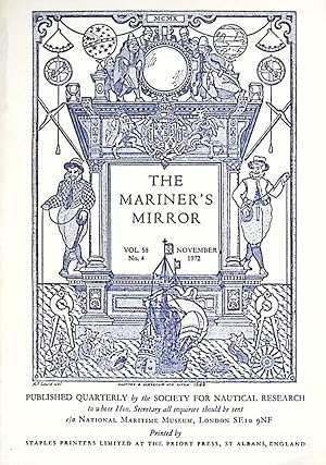 Seller image for The Mariner's Mirror. The Journal of the Society for Nautical Research. Volume 58 No. 4. November 1972 for sale by Barter Books Ltd