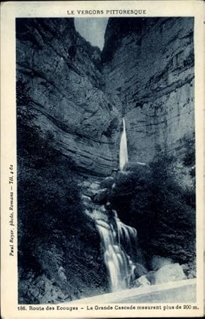 Ansichtskarte / Postkarte Vercors Drôme, Route des Ecouges, Grande Cascade