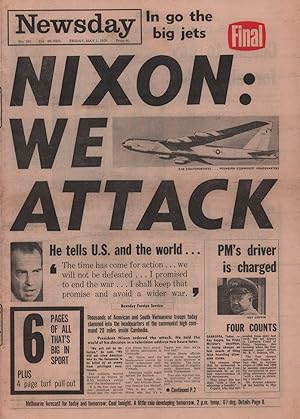 Nixon: We Attack. Newsday, No. 182, Friday, May 1, 1970.