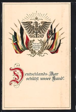 Bild des Verkufers fr Ansichtskarte Reichsadler mit Fahnen der deutschen Lnder zum Verkauf von Bartko-Reher