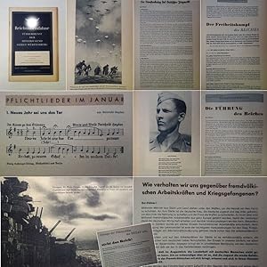 Seller image for Reichssturmfahne. Fhrerdienst der Hitlerjugend Gebiet Wrttemberg. Ausgabe DJ Heft 4 Januar Dienstjahr 1943 / 44 * Hier spricht unser Obergebietsfhrer / Der berblick / Dienstunterricht des Monats / Verhalten gegenber fremdvlkischen Arbeitskrften und Kriegsgefangenen / Heimatabend: Der Freiheitskampf des Reiches for sale by Galerie fr gegenstndliche Kunst