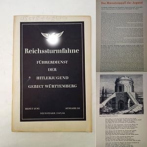 Bild des Verkufers fr Reichssturmfahne. Fhrerdienst der Hitlerjugend Gebiet Wrttemberg. Ausgabe DJ Heft 7 Juni Dienstjahr 1943 / 44 zum Verkauf von Galerie fr gegenstndliche Kunst