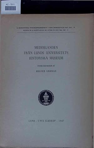 Bild des Verkufers fr Meddelanden Fran Lunds Universitets Historiska Museum. zum Verkauf von Antiquariat Bookfarm