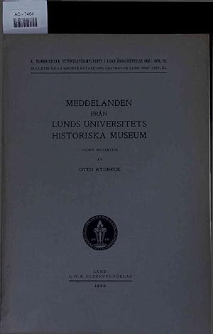 Imagen del vendedor de Meddelanden Fran Lunds Universitets Historiska Museum. a la venta por Antiquariat Bookfarm