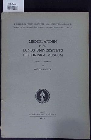 Seller image for Meddelanden Fran Lunds Universitets Historiska Museum. for sale by Antiquariat Bookfarm