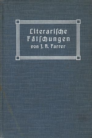 Image du vendeur pour Literarische Flschungen. mis en vente par Brbel Hoffmann