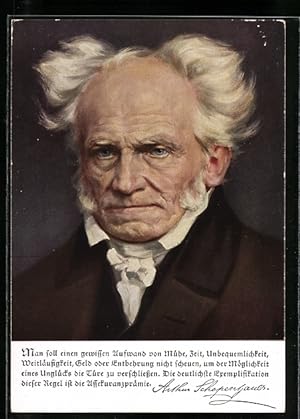 Bild des Verkufers fr Knstler-Ansichtskarte Arthur Schopenhauer im Mantel zum Verkauf von Bartko-Reher