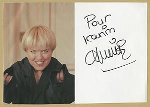 Bild des Verkufers fr Mimie Mathy - Feuillet ddicac + Photo - 1999 zum Verkauf von PhP Autographs