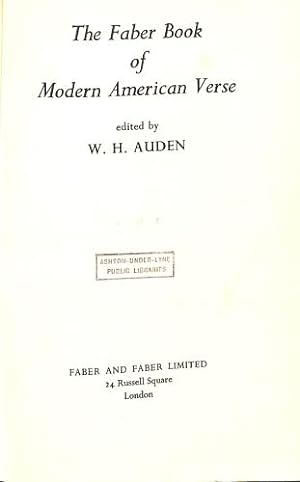 Seller image for The Faber book of modern American verse for sale by WeBuyBooks