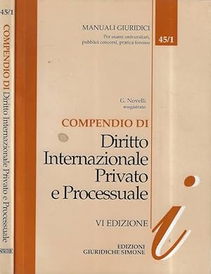 Imagen del vendedor de Compendio di diritto internazionale privato e processuale a la venta por Biblioteca di Babele