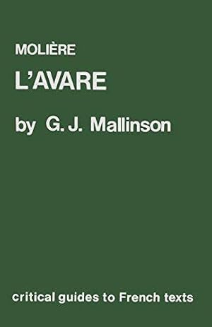 Seller image for Moliere: "L'Avare": 70 (Critical guides to French texts) for sale by WeBuyBooks