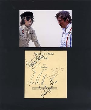 Jochen & Jackie Rindt & Stewart Autograph | signed cards / album pages