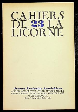 Immagine del venditore per Les cahiers de la licorne n23, fvrier 1965 - Jeunes Ecrivains Autrichiens venduto da LibrairieLaLettre2