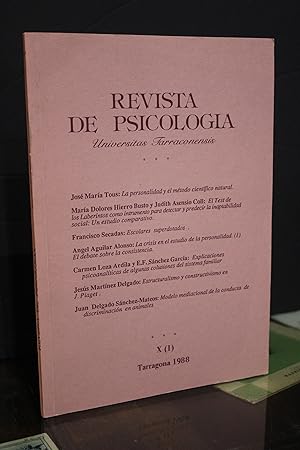 Revista de psicología. Universitas Tarraconensis. Volumen X (Número 1), 1988.