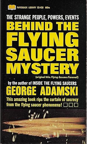 Image du vendeur pour Behind the Flying Saucer Mystery mis en vente par Volunteer Paperbacks