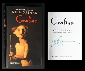 Coraline by Neil Gaiman 2003 Dark Fantasy Softcover Book Illustrated by  Dave Mckean 