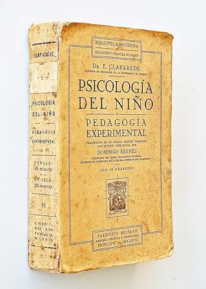 Imagen del vendedor de PSICOLOGA DEL NIO, PEDAGOGA EXPERIMENTAL a la venta por Libros con Vidas