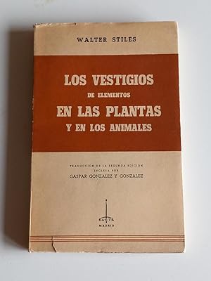 Seller image for Los vestigios de elementos en las plantas y en los animales. for sale by El libro que vuela