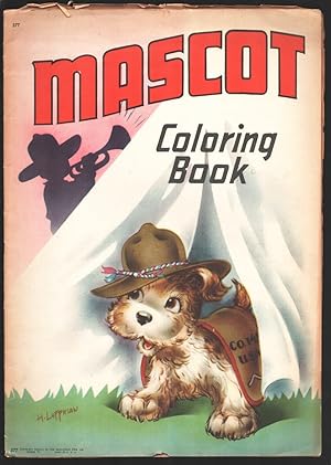 Mascot Coloring Book #377 1942-WWII Themes-Butterflies-bugs-animals-clown-size is about 10 3/4 x ...