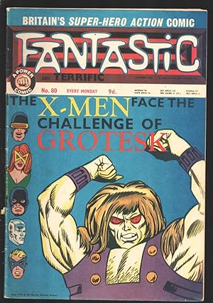 Image du vendeur pour Fantastic #80 1968-Hulk-X-Men-Thor-Avengers-Jack Kirby art-British edition-Hercules back cover pin-up -VG+ mis en vente par DTA Collectibles