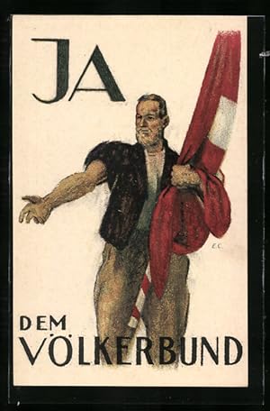 Bild des Verkufers fr Knstler-Ansichtskarte Schweiz, Eidgen. Volksabstimmung ber den Beitritt zum Vlkerbund am 16. Mai 1920 zum Verkauf von Bartko-Reher