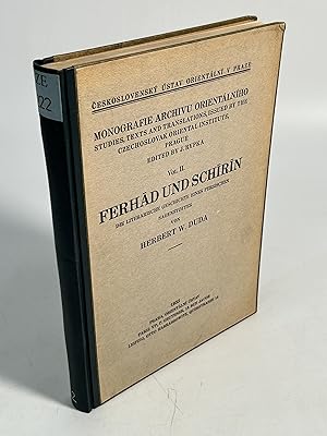 Bild des Verkufers fr Ferhad und Schirin. Die literarische Geschichte eines persischen Sagenstoffes. (= Monografie Archivu Orientalniho, Vol. II. Ceskoslovensky Ustav Orientalni V Praze). zum Verkauf von Antiquariat Bookfarm