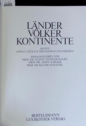 Bild des Verkufers fr Lnder, Vlker, Kontinente. 2. Bd zum Verkauf von Antiquariat Bookfarm
