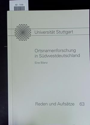 Immagine del venditore per Ortsnamenforschung in Sdwestdeutschland. Eine Bilanz; Festkolloquium anlsslich des 65. Geburtstages von Dr. Lutz Reichardt am 10. Dezember 1999. venduto da Antiquariat Bookfarm