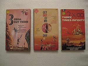 Bild des Verkufers fr Leo Margulies Edited and Richard Powers Cover Art Three (3) Collectible Paperback Original Books, including: 3 From Out There; Get Out of My Sky, and; Three Times Infinity zum Verkauf von Clarkean Books