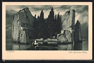 Seller image for Knstler-Ansichtskarte Arnold Bcklin: die Insel der Toten for sale by Bartko-Reher