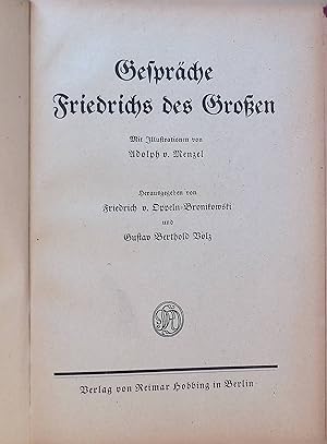 Bild des Verkufers fr Gesprche Friedrichs des Groen. zum Verkauf von books4less (Versandantiquariat Petra Gros GmbH & Co. KG)