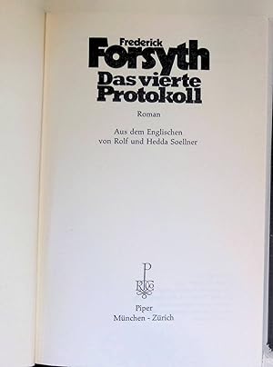Bild des Verkufers fr Das vierte Protokoll : Roman. zum Verkauf von books4less (Versandantiquariat Petra Gros GmbH & Co. KG)