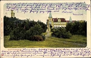 Ansichtskarte / Postkarte Göttingen in Niedersachsen, Kaiser Wilhelm Park mit Bismarckturm