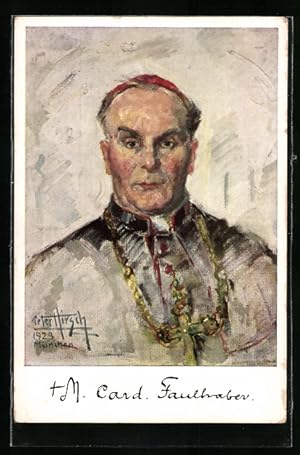 Künstler-Ansichtskarte Peter Hirsch: Seine Eminenz Kardinal M. von Faulhauber