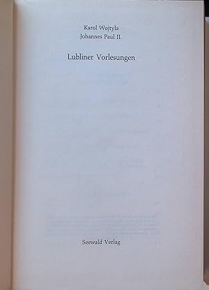Seller image for Lubliner Vorlesungen. for sale by books4less (Versandantiquariat Petra Gros GmbH & Co. KG)
