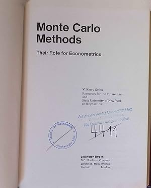 Bild des Verkufers fr Monte Carlo Methods: Their Role for Econometrics. zum Verkauf von books4less (Versandantiquariat Petra Gros GmbH & Co. KG)