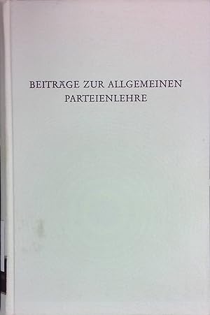 Seller image for Beitrge zur allgemeinen Parteienlehre : Zur Theorie, Typologie u. Vergleichung polit. Parteien. Wege der Forschung, Bd. 106 for sale by books4less (Versandantiquariat Petra Gros GmbH & Co. KG)