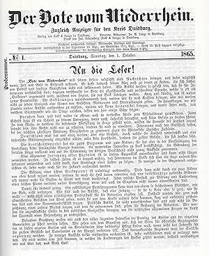 Der Bote vom Niederrhein. Faksimile-Nachdruck der Jahrgänge 1865/66. Mit einer Einleitung von Pro...