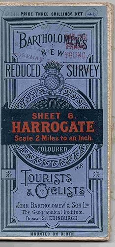 Bartholomew's New Reduced Survey. Sheet 6. Harrogate. Scale 2 Miles to an Inch. Coloured for Tour...