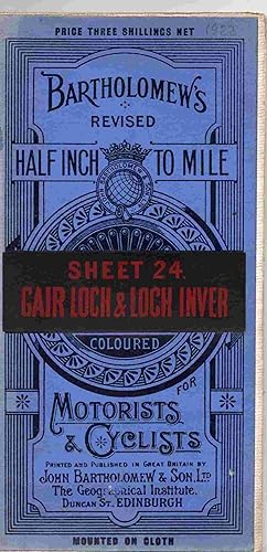 Bartholomew's Revised Half Inch To Mile Coloured for Motorists and Cyclists. Sheet 24. Cair Loch ...