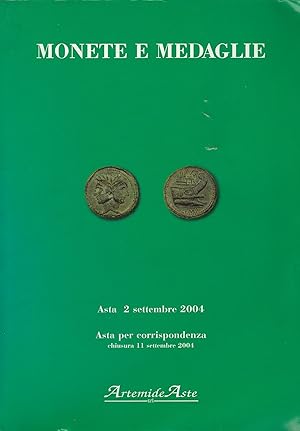 Imagen del vendedor de Artemide Aste, 2 settembre 2004. Monete antiche. Monete e Medaglie italiane ed estere a la venta por Librairie Archaion