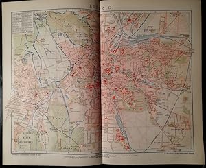 Leipzig. 1 alter Orig.- Stadtplan