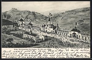 Ansichtskarte St. Gallen, Eidg. Schützenfest 1904, Festgelände