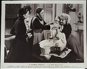 Bild des Verkufers fr A Woman Rebels 8 x10 Still 1936 Katharine Hepburn & Herbert Marshall washing baby! zum Verkauf von AcornBooksNH