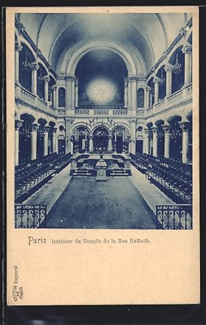 Carte postale Paris, Interieur du Temple de la Rue Buffault, synagogue