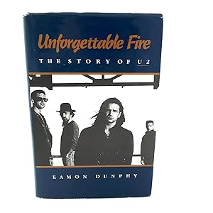 Image du vendeur pour Unforgettable Fire: The Story Of U2. London: Viking, 1987. First Edition. Pp, 320. Blue cloth boards, in publisher's pictorial dust jacket. Housed in collectors' solander box. Signed, verso front free endpaper, by all four band members & dated 1988. mis en vente par Ulysses Rare Books Ltd.  ABA, ILAB