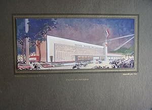 Planche COULEUR 1937 LUXEMBOURG FACADE SALON D' HONNEUR SCHMIT NOESEM ARCHITECTE DPLG