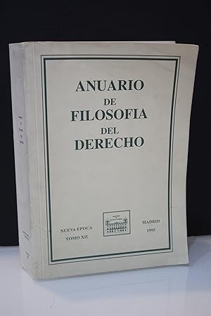 Anuario de filosofía del derecho. Nueva Época. Tomo XII. Madrid 1995.