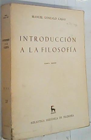 Imagen del vendedor de Introduccin a la filosofa a la venta por Librera La Candela