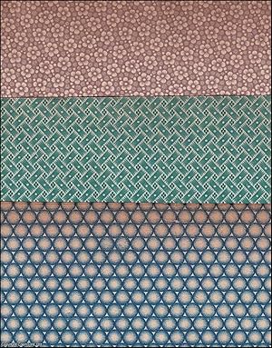 Patterned Endpapers, c.1895. A collection of 12 original late 19th century printed paper endpaper...